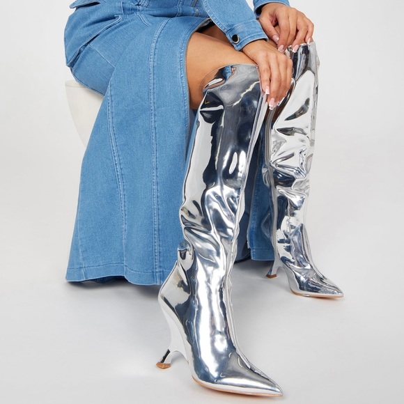 Brand New Fashion Nova Heeled Boots - Picture 1 of 4